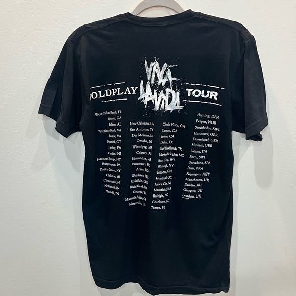 Coldplay Concert Tour T-shirt Viva La Vida Black Size Medium - Picture 3 of 5